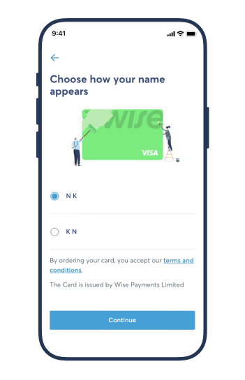 Easier to order your Wise card